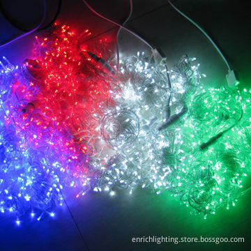 Colorful LED String Light, 10 Meters 100 Bulbs, AC 220/110V, IP44, 50,000 Hours